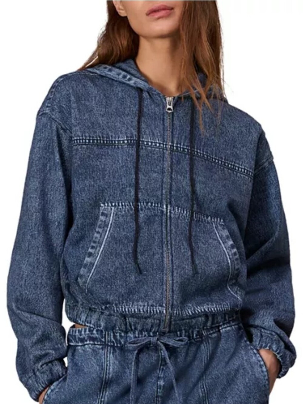Rag & Bone Miramar Fleece Terry Davina Zip Up Hoodie Size Large NWT $298